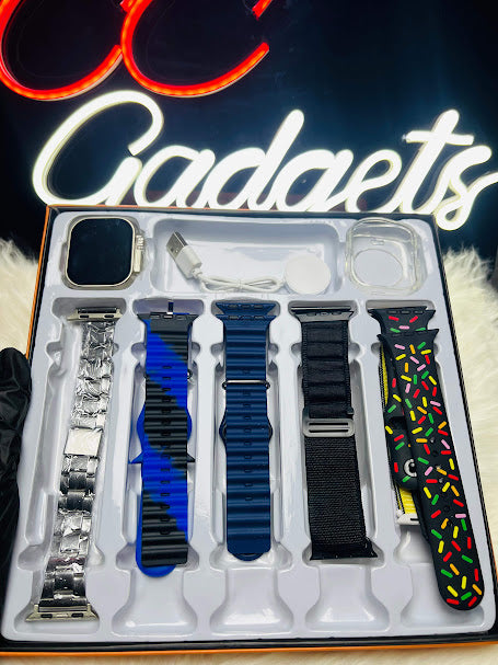 Ultra 10 Smart Watch โ 10 Straps & Protective Jelly Case