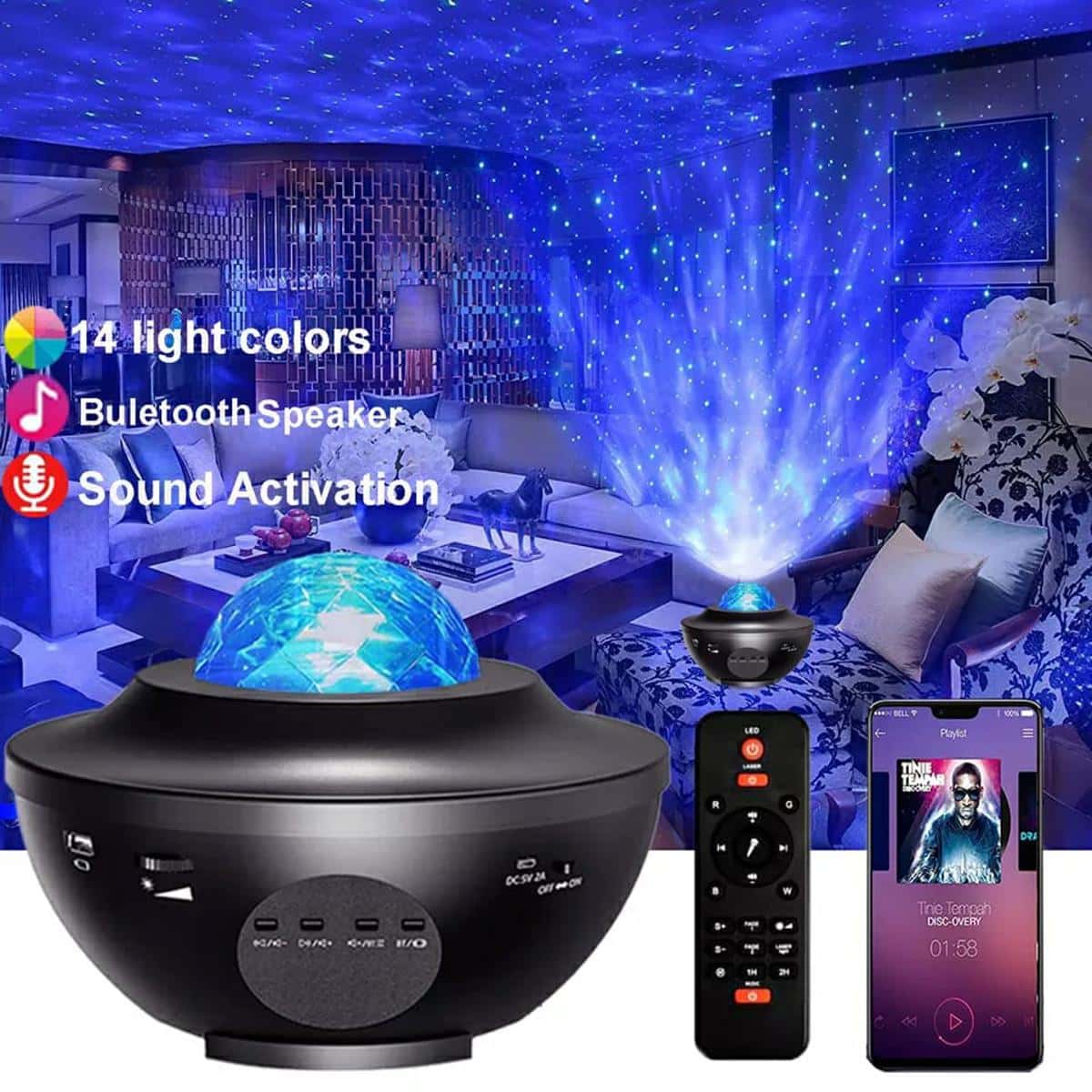Projector Light - Bowl Style - with speaker
