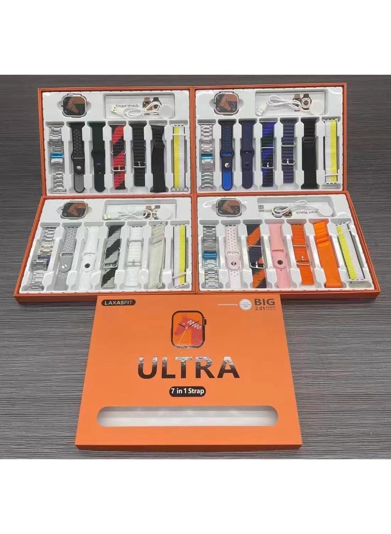 Laxasfit Ultra Smart Watch With 7 Straps