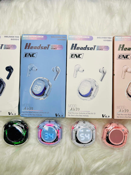 Air 39 Transparent Earbuds β Bluetooth 5.3 & Long Playback