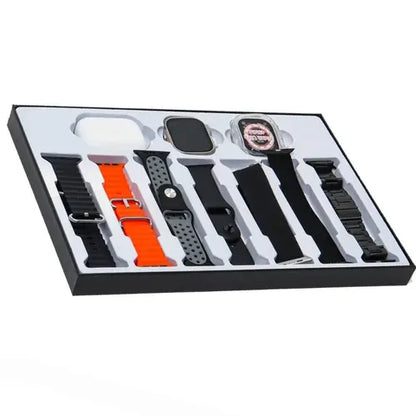 H20 Ultra Smart Watch with 7 Straps & AirPods – 2-in-1 Combo