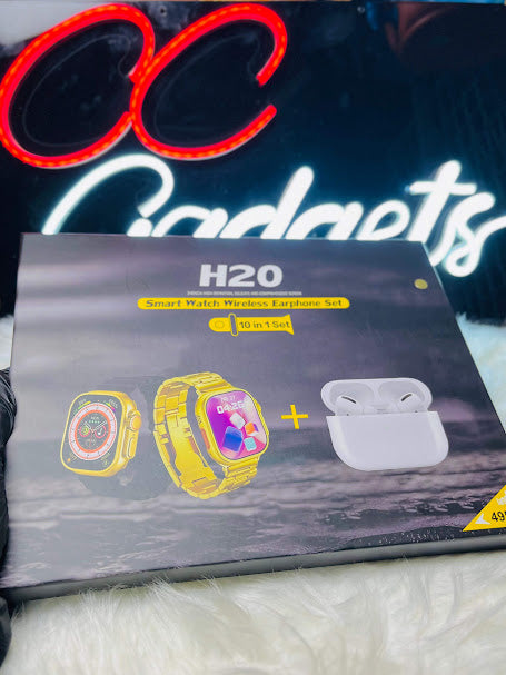 H20 Ultra With 7 Straps and Airpods