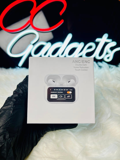 A9 LCD Touch Screen AirPods Pro 2 – 32H Battery & Noise Cancellation