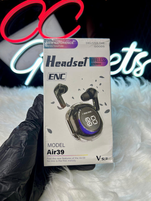 Air 39 Transparent Earbuds – Bluetooth 5.3 & Long Playback